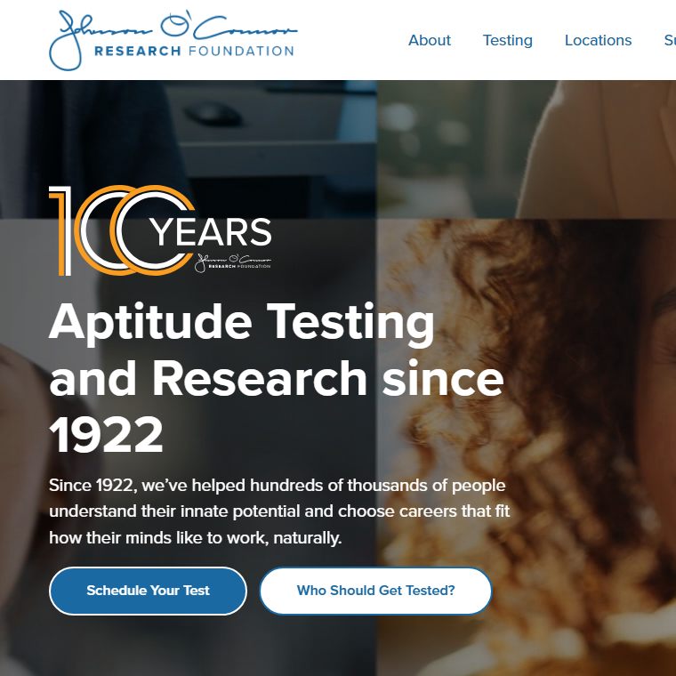 Homepage of the Johnson O'Connor Research Foundation